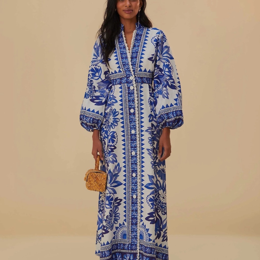 NWT Off-White Flora Tapestry Lenzing™ Ecovero™ Euroflax™ Maxi Dress